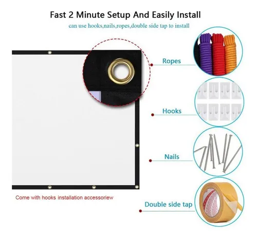 Pantalla Plegable Portátil Plegable De Doble 150 Pulgadas