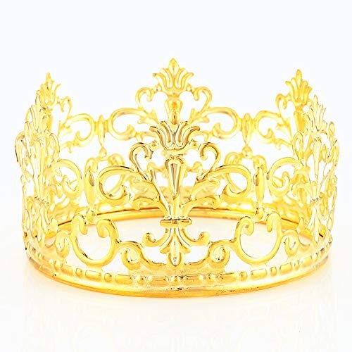 Hyouningf Gold Crown Cake Topper Elegante Decoración De