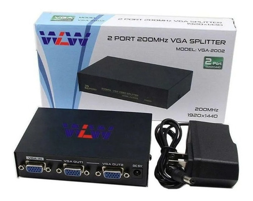 Splitter Vga 1x2 Distribuidor / Divisor De Sinal De Video Nf