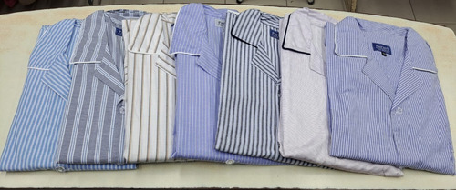 Imagen 4 de 9 de Pijama Hombre Camisero M/ Larga P/ Largo Prendido Adelante