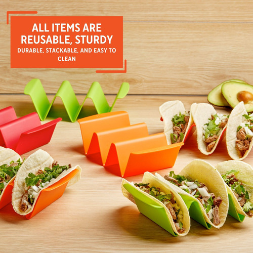 Juego De 6 Soportes Para Tacos Imusa Rojo Naranja Verde Verde, Naranja, Rojo Nombre Del Diseño 0 Mg