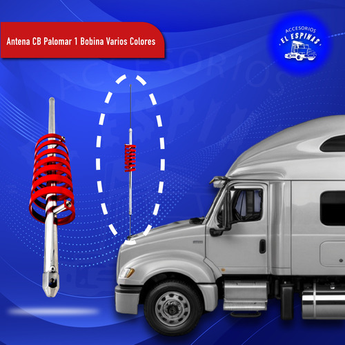 Antena Cb Palomar 1 Bobina Varios Colores Excelente Calidad Rojo
