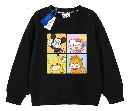 Sudadera De Algodón Con Diseño De Mickey Mouse Hello Kitty C