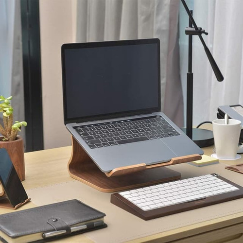 Soporte Para Notebook Laptop Ergonómico Porta Teclado Inpro Terminación Madera