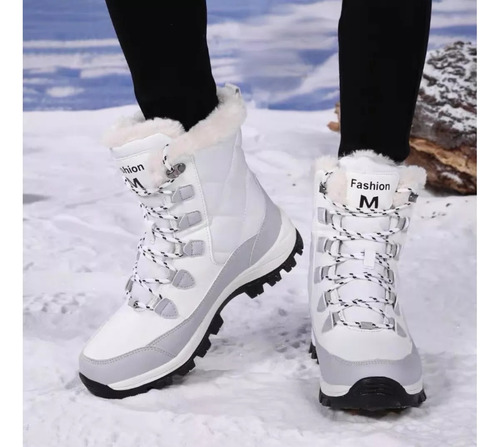 Botín Térmico Impermeable Forrado Con Chiporro Mujer - Nieve