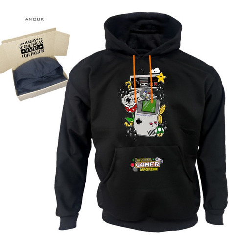 Imagen 1 de 10 de Buzo Hoodie Personalizado Saco Gamer Clasico Play Unisex R4