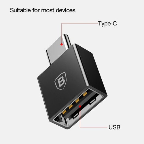 Imagen 4 de 10 de Adaptador Baseus Tipo C Macho A Usb Hembra Otg Mini Usbc Otg