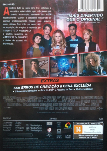 A Morte Te Dá Parabéns 2 Dvd Blumhouse Happy Death Day 2u (Usado)