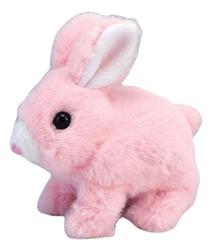 Estatueta Elétrica De Brinquedo De Pelúcia Pulando Rosa