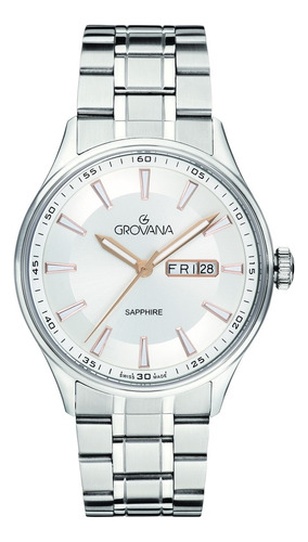 Reloj Grovana St. Andrews 1194.1128 Clásico Zafiro Original Plateado Plateado Plateado