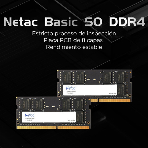 Memoria Ram Sodimm 8gb Ddr4 2666mhz Netac Basic - Notebook | Cuotas sin interés