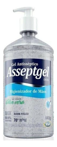 Álcool Gel 70º Para Mãos 420g Bactericida Asseptgel