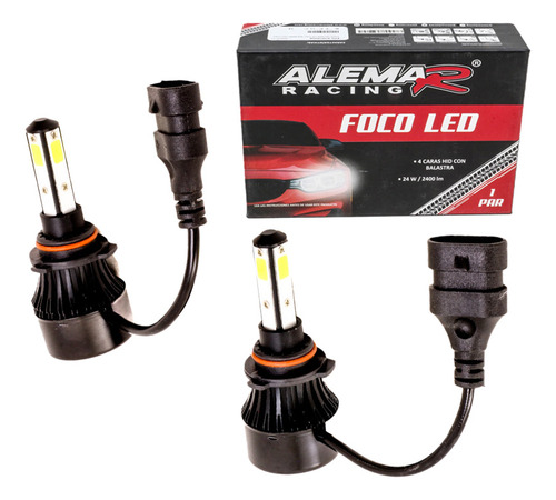 Focos Led Delanteros 9006 Hid, 6000k Luz Blanca 4 Caras Par