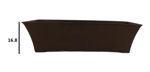 Jardinera Rectangular De Plástico Tipo Rattan 60cm