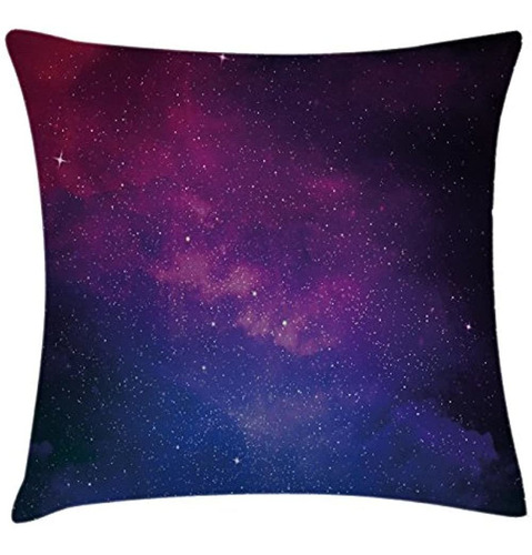 Ambesonne Galaxy Throw Pillow Cojín, Nebulosa Rosa Y Azul En