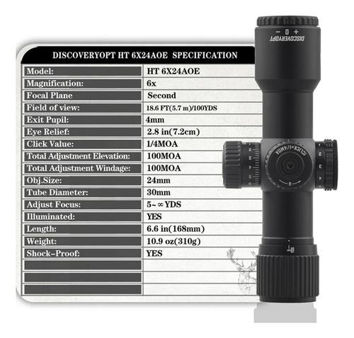 Mira Telescopica Discovery Ht 6-24 Aoe Caza Rifle Chumbera