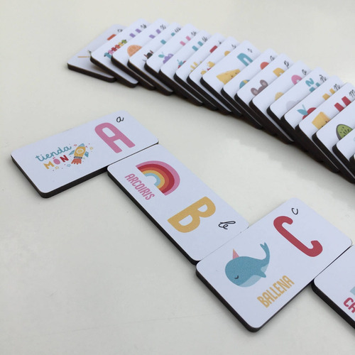 Imagen 2 de 5 de Juego Didáctico Domino Con Las Letras Del Abecedario