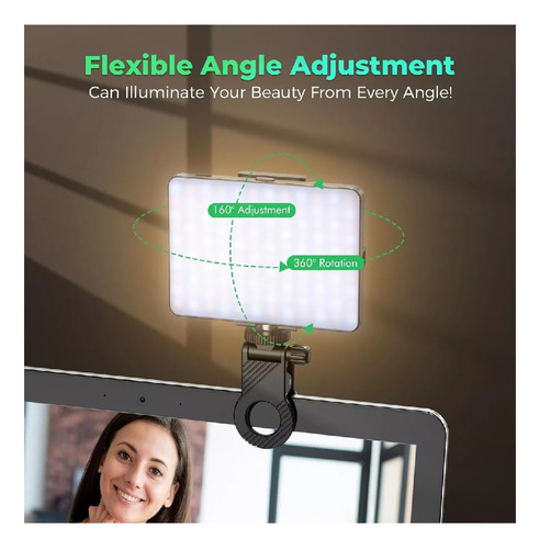 Azulamar Luz De Video Cámara Lámpara Con Clip P/ Celular Mac