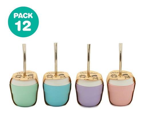 Imagen 2 de 5 de Pack 12 Mate Pastel Bombilla Vaciado Limpieza Fácil Moderno