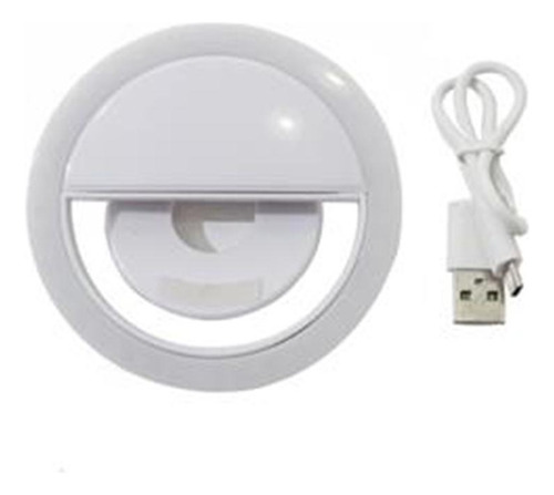 Luz Selfie Ring Light Clipe Anel Led Flash Uni Branco