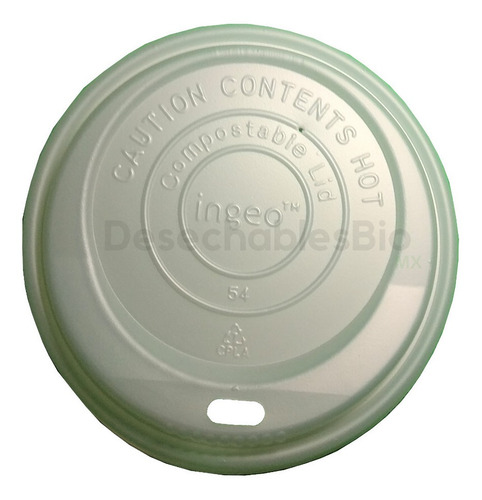 Imagen 1 de 6 de 50 Tapas Vasos Desechables 10-20 Oz. Biodegradables De Pla