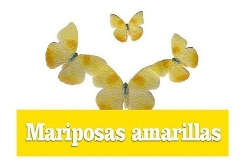16 Mariposas Comestibles Amarilla Para Decoración De Postres