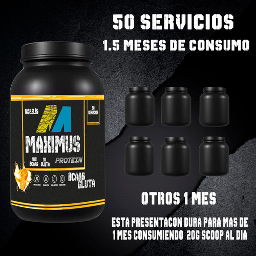 Bcaas + Glutamina Maximus 1kg Varios Sabores Naranja