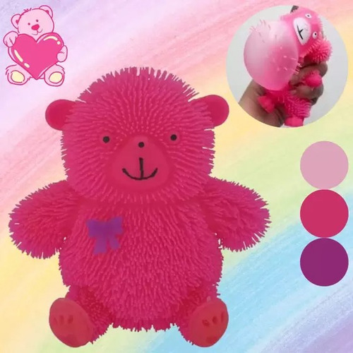 Ursinho Colorido Anti Stress Estica Com Luzes Pisca Cor Variado
