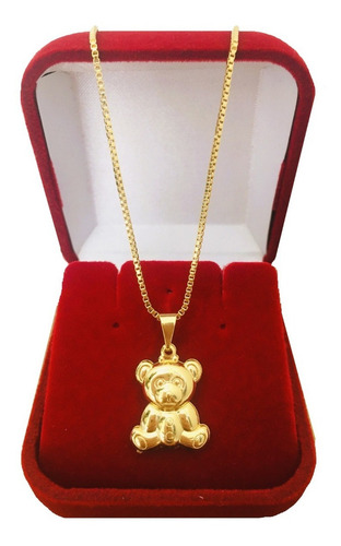 Gargantilha Feminina Pingente Ursinho Gummy Bear Banhado Cor Dourado