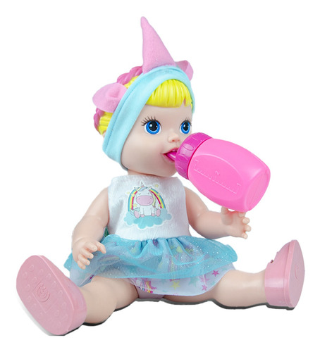 Linda Boneca Babys Collection Unicórnio - Vinil E Plástico