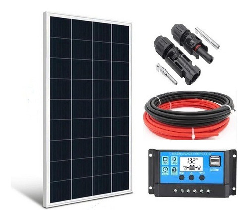 Kit Painel Placa Controlador Solar Fotovoltaica  150w Watts