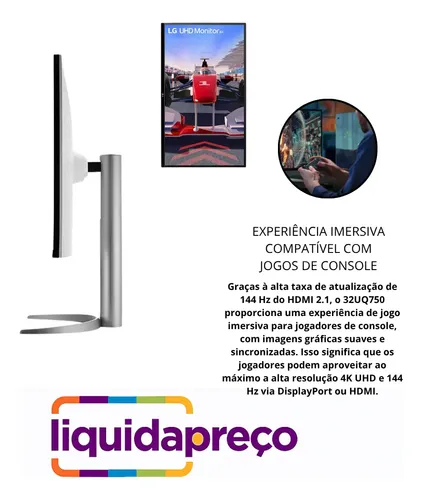 Monitor Lg 32uq750-w 32 Tela Plana Va Ultra Hd 4k Hdmi