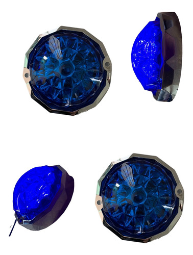 Plafón Led Azul Tipo Diamante Bisel Cromo Universal 6 Pzs