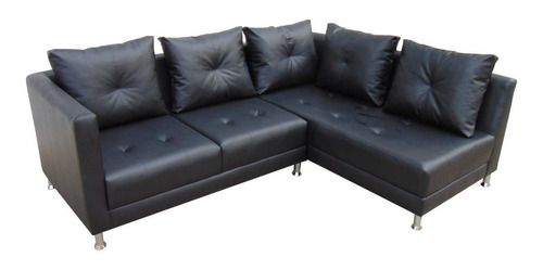 Sofa Modular En L Lotus Derecho Ecocuero Negro