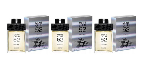 Imagem 1 de 1 de Mens Club 52 Original Deo Colônia 100ml (kit C/03)