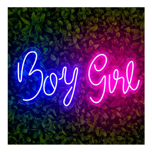 Kit Led Neon Chá De Bebê Revelação Boy E Girl Decoração