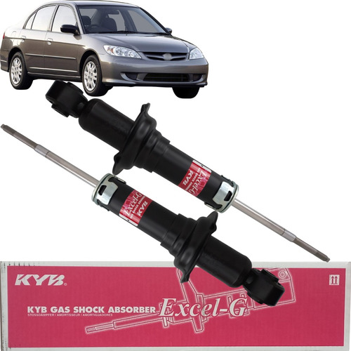 Par De Amortecedor Traseiro Kyb Civic 1.7 2001 Até 2005