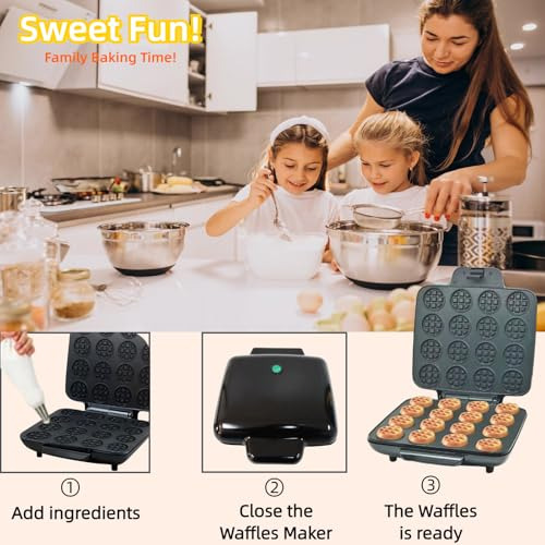 Máquina Para Hacer Mini Gofres En Tamaño Bocado: Waffles Peq