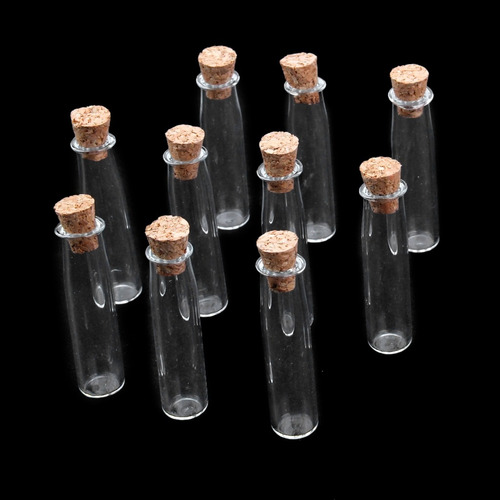 . 20pcs Mini Botella De Cristal Forma Tubo Bombilla Wish Y