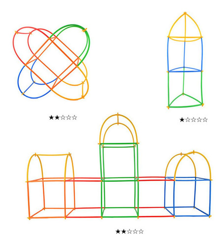 2 X 300 Piezas De Construcción De Paja De Vástago