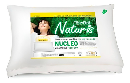 Almohada Naturis Fiberball 70x45 Espuma Hipersoft Con Faja  