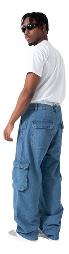 Pantalón Baggy Ancho Hombre De Jean Premium