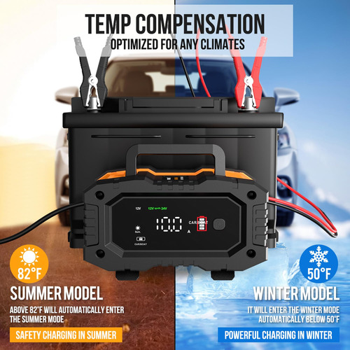 Cargador Portátil 10a 12v 24v Lifepo4 Plomo Ácido Inteligent