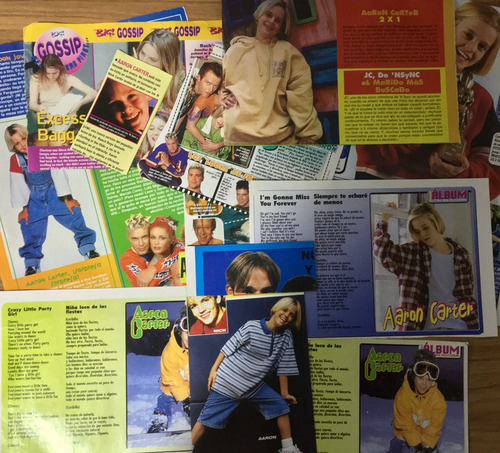 Aaron Carter Colección Notas, Posters, Etc Revistas 96-2000 (Usado)