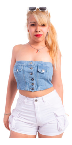 Top Strapless Jean Rígido