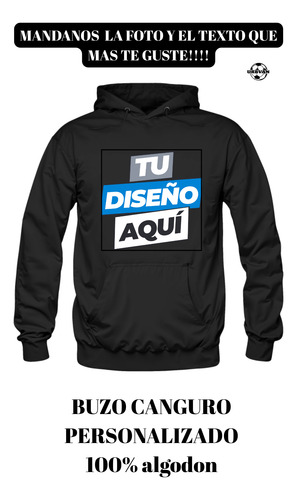 Buzo Hoodie Friza Deportivo Personalizado Canguro Premium