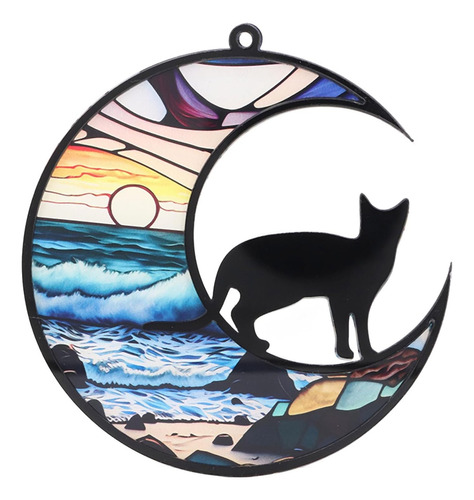 Cat Suncatcher, Vitral Acrílico En Memoria De Un Gato