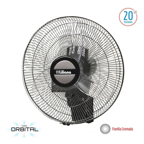 Ventilador de pared Liliana VWOC20 plata con 3 palas color transparente de plástico, 20" de diámetro 220 V