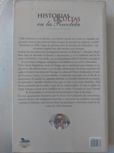 Historias Ocultas En La Recoleta. María Rosa Lojo (Usado)