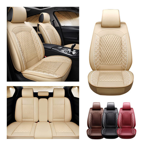 Funda Asiento Coche Lujo Para No Juego Completo Cuero Beige